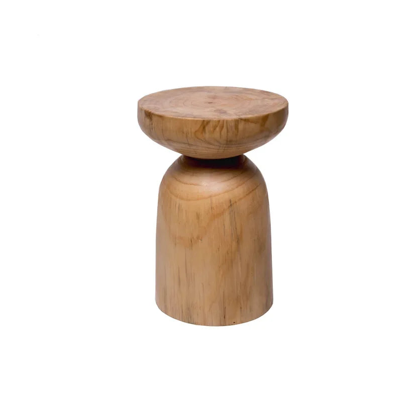 Mooli Modern Minimalist Solid Wood Pier Log Stump Stool Designer Creative Round Stool Homestay Decoration Tree Stump Stool
