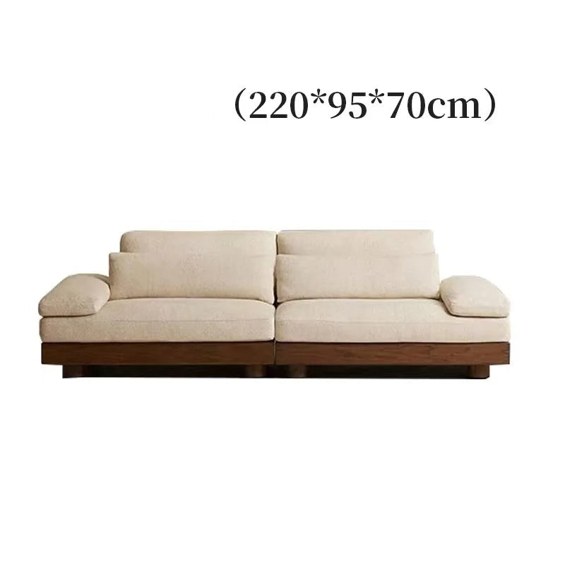 Modulares Sofa aus schwarzem Nussbaumholz – minimalistischer Stil