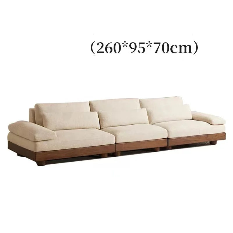 Modulares Sofa aus schwarzem Nussbaumholz – minimalistischer Stil