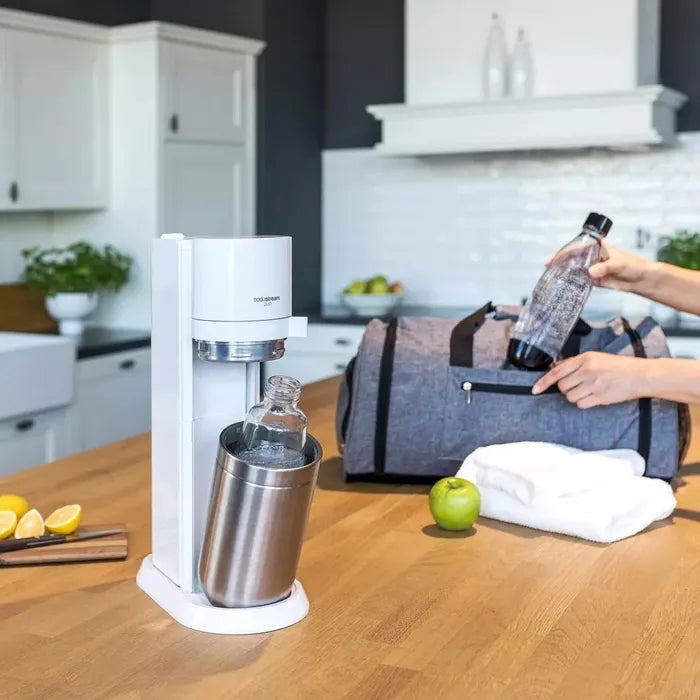 Wassersprudler Duo, weiß, mit 1 Glasflasche, 1 Kunststoffflasche, 1 Zylinder