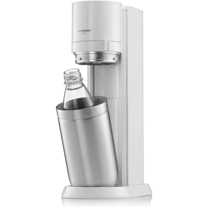 Wassersprudler Duo, weiß, mit 1 Glasflasche, 1 Kunststoffflasche, 1 Zylinder